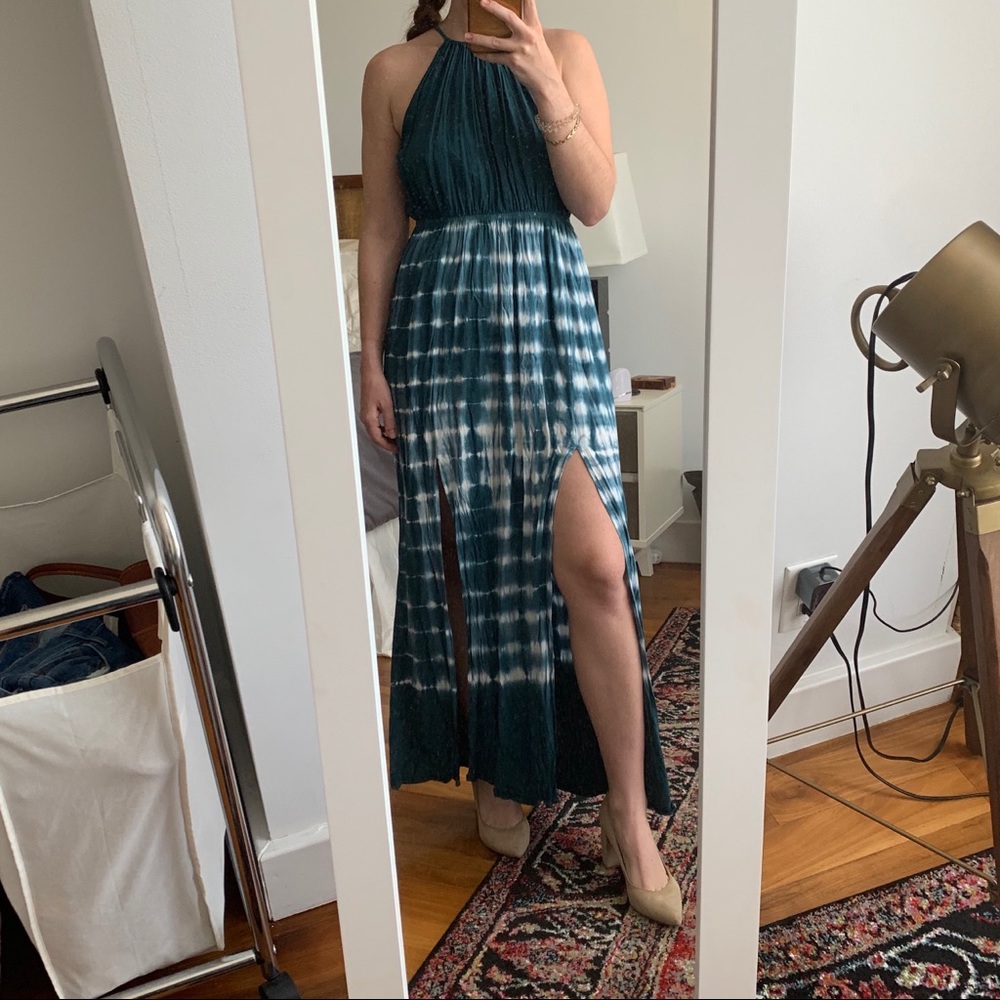 Beautiful teal summer maxi dress